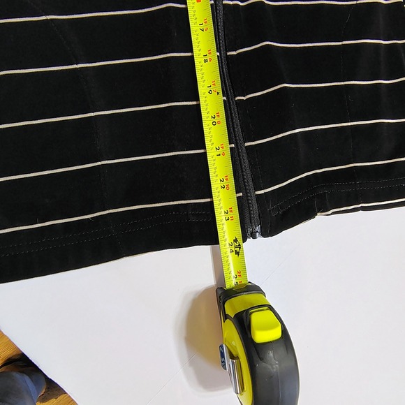 Y2K N Touch Women's Black White Stripe Mesh/Sheer Zip Up Hoodie‎ Pockets - Picture 9 of 12